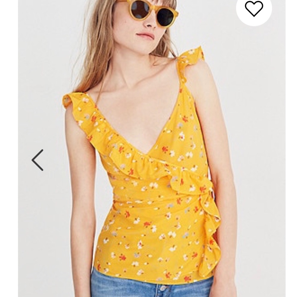 Madewell Silk Wrap Cami Top in Painted Carnations